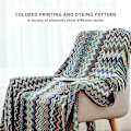 Pikkukuva 5 / 5: Värikäs Houndstooth-neulottu peitto - Bohemian Style lämmin ja kodikas sohva sisustus - 130cm x 220cm