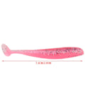 Pikkukuva 7 / 8: 20 kpl 7,5 cm pehmeästä muovista kalastusuistimia t tail Grub Worm Baits kalatarviketarvikkeet (vaaleanpunainen)