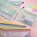 Miniatyrbild 4 av 5: 20-pack Dokumentfickor A4+A5+A6, Filmapp Plast Zip Ficka Dragkedja Ficka Mesh Påse med Dragkedja