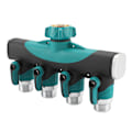 Miniatyrbillede 4 af 8: 3/4\" 4-vejs slangefordeler splitter havevanddeler hane adapter slange lukkeventil US