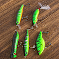 Miniatyrbild 8 av 8: 5 Styck Bete Fisk Lure Set med skarpa Diskant Krok Fiskeredskap Grön