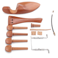 Miniatyrbillede 3 af 8: Tilbehør til violindel Jujube-træ med hagestøtte/endepind/halestykke/stemmepinde/tarm til 4/4