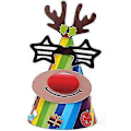 Miniatyrbilde 4 av 5: Juledekorasjoner Papir Julehatt Fargetrykk Tegneserie Barn Julehatt Høytidsfest DIY Utkledning 8 stk flerfarget