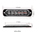 Pikkukuva 2 / 5: 4 kpl LED-hätävilkkuja 6 LED-helmellä autoon, sininen ja punainen varoitusvalo