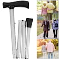Miniatyrbild 7 av 8: Bärbar aluminiumlegering Frostad Anti-sladd Äldre Walking Stick Multifunktion Vikbar Ultralätt TBR-handtag Käpp Silver Vit