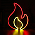 Pikkukuva 1 / 3: Liekki Neon-kyltti - Punainen ja Keltainen LED-valo Seinäkoristeeksi