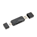 Miniatyrbillede 7 af 8: Hukommelseskortlæser Bærbar Mini 3 i 1 USB C USB 2.0 Micro USB Storage Card Reader med 3 stik