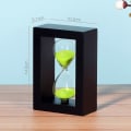 Miniatyrbilde 2 av 5: 30-minutters timerklokke med grønn sand – elegant hjemme- og kontordekorasjon for stue, salongbord og skrivebord