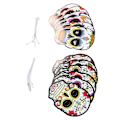 Pikkukuva 4 / 8: 12kpl Day of the Dead -naamio kuminauhalla Houkutteleva Halloween-naamio Halloween-juhliin