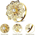 Miniatyrbilde 4 av 4: 12-pakke Hule Blomst Alloy Serviettringer: Blomster Rhinestone Pynt
