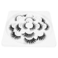 Miniatyrbilde 1 av 8: 7 par gjenbrukbare lange tykke krøllete falske øyevipper Portable Makeup False Lashes SetM92P