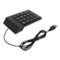 Miniatyrbillede 4 af 8: Kablet numerisk tastatur sort USB-tilslutning 18 taster stille plug and play udjævning numerisk tastatur til bankkontorspil