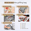 Miniatyrbilde 3 av 4: 2 Pakke Grillnettposer Gjenbrukbare, Gjenbrukbare Non-stick Grillnettposer/grillmatte For Fisk V