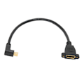 Pikkukuva 1 / 8: DP-naaras - Mini DP -uroskaapeli, lukittava kaksoisreikä, Displayport-sovitin QXGA 2560x1600 resoluution lähtöön