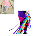 Miniatyrbild 5 av 8: Handband Kite Träring Ljusa Färger Pedagogisk Sensorisk Leksak Band Streamer Kite för Lekrum Dans Typ 1 (Ingen Klocka)