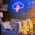 Miniatyrbild 4 av 4: Neonskylt, Akryl Moln Blixt Led Neonskylt Vägglampa Led Väggdekor, Batteri- eller USB-driven Lysande Akryl Neonskylt för Sovrum, Barnrum,