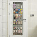 Miniatyrbillede 2 af 3: Pladsbesparende 24-lommers over-the-door skostativ med 3 kroge - sort
