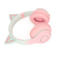 Pikkukuva 5 / 8: Cat Ear Bluetooth pelikuulokkeet Langattomat taitettavat musiikkikuulokkeet LED-valolla irrotettavalla mikrofonilla 3,5 mm kaapeli vaaleanpunainen