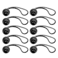 Miniatyrbillede 7 af 8: 10 stk. teltklips fastgørelseskugleklips kugle bungee-snore med elastisk snor til baldakintelt sort og hvid