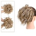 Miniatyrbilde 3 av 3: Rørete Chignon Hårforlengelse - Blond Syntetisk Hårstykke for Kvinner og Jenter (Lys Brun)