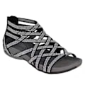 Miniatyrbillede 1 af 5: Dames Sommer Strand Hule Bandage Design Romerske Gladiator Sandaler43 Sort Hvid