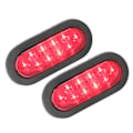 Pikkukuva 2 / 8: 2 kpl LED-merkkivaloa, vedenpitävä, soikea, punainen, 12 V:n takavalo, rekka-, vene-, perävaunu- ja matkailuautokäyttöön