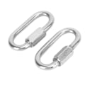Pikkukuva 1 / 8: 2 kpl Quick Link ruostumattomasta teräksestä valmistettu DShape-lukituskarabiini kuusioruuvilla kiipeilyä varten (6 mm)