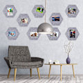 Miniatyrbild 1 av 5: Hexagonformade filtanslagstavlor - Set om 10, grå, 5,9 x 7 tum / 15 x 17,7 cm, heminredning för kontor och klassrumsväggar (stift ingår ej)