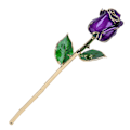 Miniatyrbillede 6 af 8: 24K forgyldt roseblomst til fødselsdag Valentinsdag dekorationer ornamenter med base