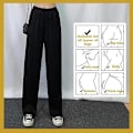 Pikkukuva 3 / 5: Silky Wide Leg Elastic Waist Women's Summer Pants XL Blue