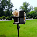 Miniatyrbillede 4 af 5: 2-i-1 Strand Træ Sammenklappeligt Bærbart Picnicbord Vandring Med Vinglasholder, Mini Bord Til Vandring, Camping
