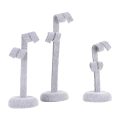 Miniatyrbillede 3 af 8: 3 stk/sæt Skrivebordsdekoration Ornament Ørestikker Ørering Smykker Display Stand Opbevaring (Grå)