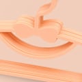 Miniatyrbillede 5 af 6: 10 STK børneopbevaringsbøjler plastik tyk bue knude frakketørrer bøjle til småbørn Baby Orange