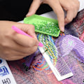 Miniatyrbilde 6 av 8: 432 hullers diamantmaleri linjal metall diamant broderi mesh linjal hjelpemiddel prikkverktøy