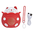 Miniatyrbillede 1 af 8: Elektrisk håndvarmer USB genopladelig dobbeltsidet bærbar Lucky Cat Mini handy varmer til vinterrød