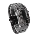 Miniatyrbillede 4 af 8: LED-ur Unik Binær Time Mode Display Konveks buestruktur Vandtæt LED-armbåndsur Elektronisk ur Sort S