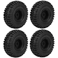 Pikkukuva 6 / 8: 4 kpl 1/10 RC Crawler 1,9 tuuman alumiinivanteet ja 115 mm kumirenkaat D90/F350/SCX10 musta