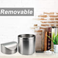 Miniatyrbilde 4 av 4: Mini Søppelbøtter for Skrivebord Stål Bord Søppelbøtte Mini Lokk Søppelkasse med Lokk for Hjemmekontor (12 * 12 * 16.5CM, 1.5L)