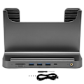 Miniatyrbillede 1 af 8: Vertikal PC-stativ 8 i 1 dockingstation Stabil signaltransmission Mini PC-stativ til OS X Office-grænsefladeudvidelse Space Grey