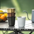 Miniatyrbild 3 av 5: Dubbelväggiga Isolerande Espressokoppar i Rostfritt Stål - Set om 4 (80ml)