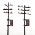 Miniatyrbillede 3 af 5: 3 stk. 1/87 Elektriske Ledningsmaster Telefonmaster SCENERI Bygningstilbehør