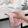 Miniatyrbillede 2 af 5: Håndklæder 8 stk. Absorberende Koralfløjl Hængetørklæde til Køkken og Badeværelse Bløde Håndklæder og Ansigtshåndklæder 25cm25cm (Pink/lysegrøn/vi pulver)