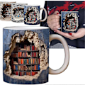 Miniatyrbillede 1 af 5: 3D Bogreol Krus, 3D Effekt Bøger Krus, Kreativt Rumdesign Multifunktionelt Keramisk Krus, Kaffekrus Gave Til Bogelskere ZD A
