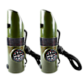 Miniatyrbild 1 av 8: 2st Utomhus Multifunktion Survival Whistle Supply med nylon termometer kompass