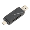Miniatyrbillede 8 af 8: Hukommelseskortlæser Bærbar Mini 3 i 1 USB C USB 2.0 Micro USB Storage Card Reader med 3 stik
