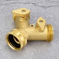 Miniatyrbillede 3 af 8: 3/4\" Dobbelt Udløb Messing Kugleventil Slangeforbindelse Adapter til Have US Gevind