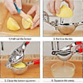 Miniatyrbillede 2 af 5: 22 cm - Rød manuel citronpresser med blødt greb - Meget robust - Til presning af citron og citrusfrugter - Let at rengøre -