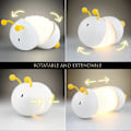 Miniatyrbillede 2 af 5: Børnenatlampe, LED børnelampe, foldbar og justerbar, bærbar natlampe, USB-oplader, magneter inkluderet, unisex i brug.