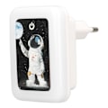 Miniatyrbilde 1 av 8: USB-vegglader med dobbel port, berøringskontakt, 5V 2.4A USB-laderadapter med LED-nattlys, EU-kontakt 110-265V
