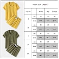 Pikkukuva 3 / 3: Kesämiesten puuvilla-pellavasekoite lyhythihainen paita ja shortsit - Khaki - Koko 2XL